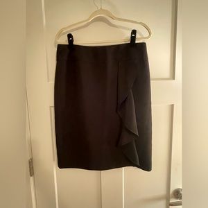 KASPER SEPARATES Black Pencil / Aline Skirt with ruffle detail